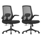 Contemporary Breathable Air Grid Chair Microfiber Desk Mid Back Chair Black 2 Piece Set Clearhalo 'furn' 'furn_office_chair' 'Furniture' 'Office Chairs' 'Office Furniture' 'office_chair' 6522406