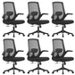 Contemporary Breathable Air Grid Chair Microfiber Desk Mid Back Chair Black 6 Piece Set Clearhalo 'furn' 'furn_office_chair' 'Furniture' 'Office Chairs' 'Office Furniture' 'office_chair' 6522409