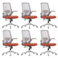 Contemporary Breathable Air Grid Chair Microfiber Desk Mid Back Chair Orange 6 Piece Set Clearhalo 'furn' 'furn_office_chair' 'Furniture' 'Office Chairs' 'Office Furniture' 'office_chair' 6522417
