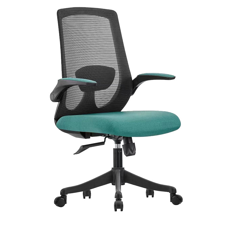Contemporary Breathable Air Grid Chair Microfiber Desk Mid Back Chair Green 1 Piece Clearhalo 'furn' 'furn_office_chair' 'Furniture' 'Office Chairs' 'Office Furniture' 'office_chair' 6522419