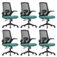 Contemporary Breathable Air Grid Chair Microfiber Desk Mid Back Chair Green 6 Piece Set Clearhalo 'furn' 'furn_office_chair' 'Furniture' 'Office Chairs' 'Office Furniture' 'office_chair' 6522422