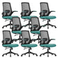 Contemporary Breathable Air Grid Chair Microfiber Desk Mid Back Chair Green 8 Piece Set Clearhalo 'furn' 'furn_office_chair' 'Furniture' 'Office Chairs' 'Office Furniture' 'office_chair' 6522423