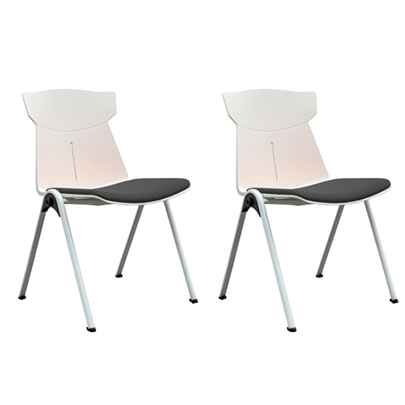 Modern Armless Chair Mid-Back Mesh Desk Chair in Black/Green/Orange/Blue/Red Black 2 Piece Set Clearhalo 'furn' 'furn_office_chair' 'Furniture' 'Office Chairs' 'Office Furniture' 'office_chair' 6522562