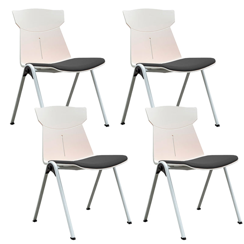 Modern Armless Chair Mid-Back Mesh Desk Chair in Black/Green/Orange/Blue/Red Black 4 Piece Set Clearhalo 'furn' 'furn_office_chair' 'Furniture' 'Office Chairs' 'Office Furniture' 'office_chair' 6522564
