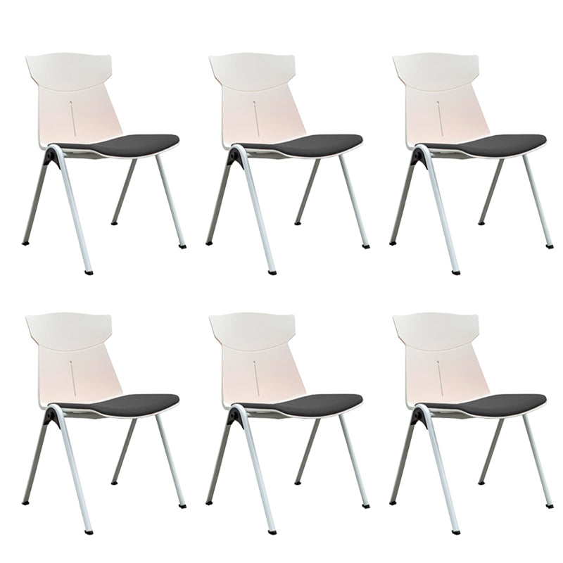 Modern Armless Chair Mid-Back Mesh Desk Chair in Black/Green/Orange/Blue/Red Black 6 Piece Set Clearhalo 'furn' 'furn_office_chair' 'Furniture' 'Office Chairs' 'Office Furniture' 'office_chair' 6522566