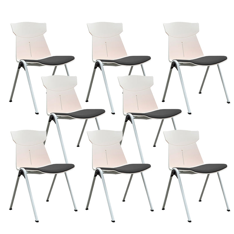 Modern Armless Chair Mid-Back Mesh Desk Chair in Black/Green/Orange/Blue/Red Black 8 Piece Set Clearhalo 'furn' 'furn_office_chair' 'Furniture' 'Office Chairs' 'Office Furniture' 'office_chair' 6522568