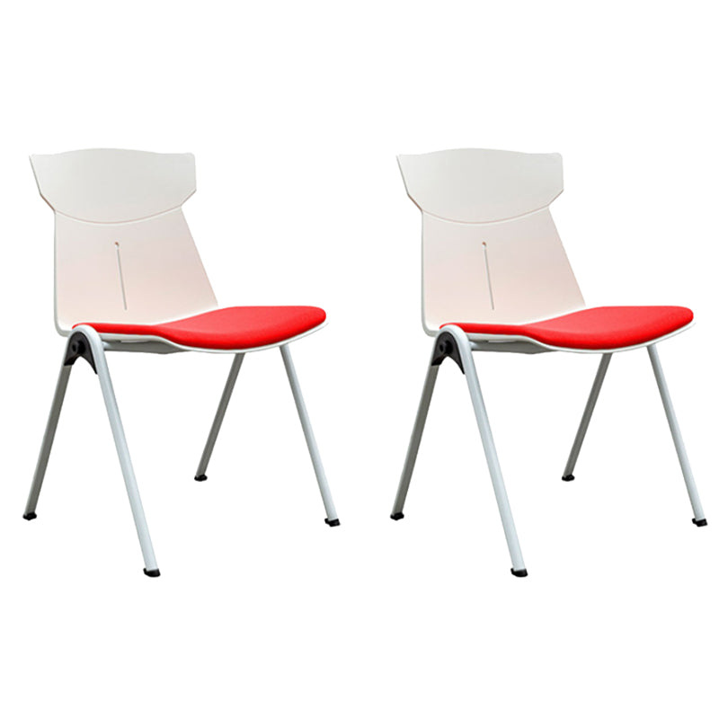 Modern Armless Chair Mid-Back Mesh Desk Chair in Black/Green/Orange/Blue/Red Red 2 Piece Set Clearhalo 'furn' 'furn_office_chair' 'Furniture' 'Office Chairs' 'Office Furniture' 'office_chair' 6522571