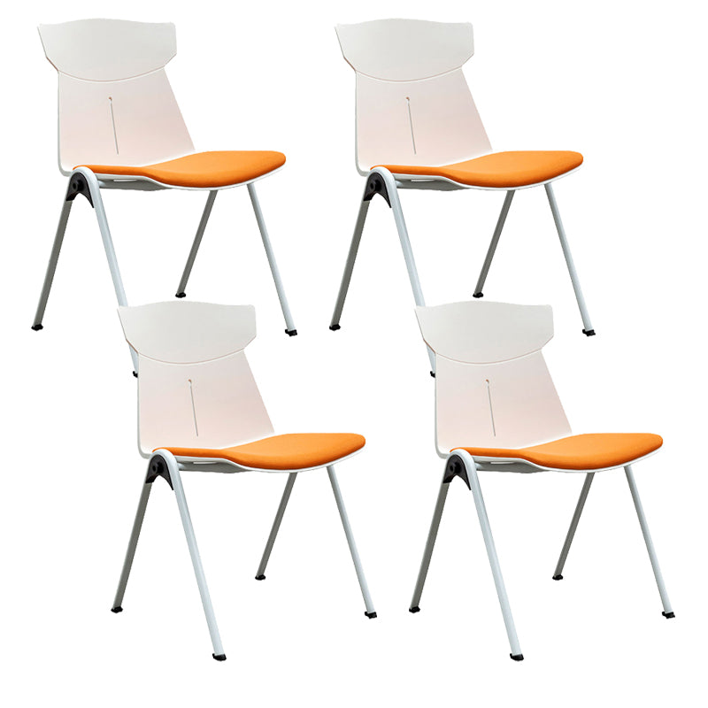 Modern Armless Chair Mid-Back Mesh Desk Chair in Black/Green/Orange/Blue/Red Yellow 4 Piece Set Clearhalo 'furn' 'furn_office_chair' 'Furniture' 'Office Chairs' 'Office Furniture' 'office_chair' 6522579