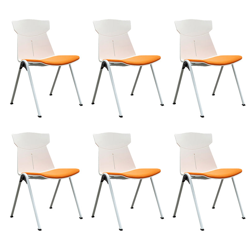 Modern Armless Chair Mid-Back Mesh Desk Chair in Black/Green/Orange/Blue/Red Yellow 6 Piece Set Clearhalo 'furn' 'furn_office_chair' 'Furniture' 'Office Chairs' 'Office Furniture' 'office_chair' 6522580