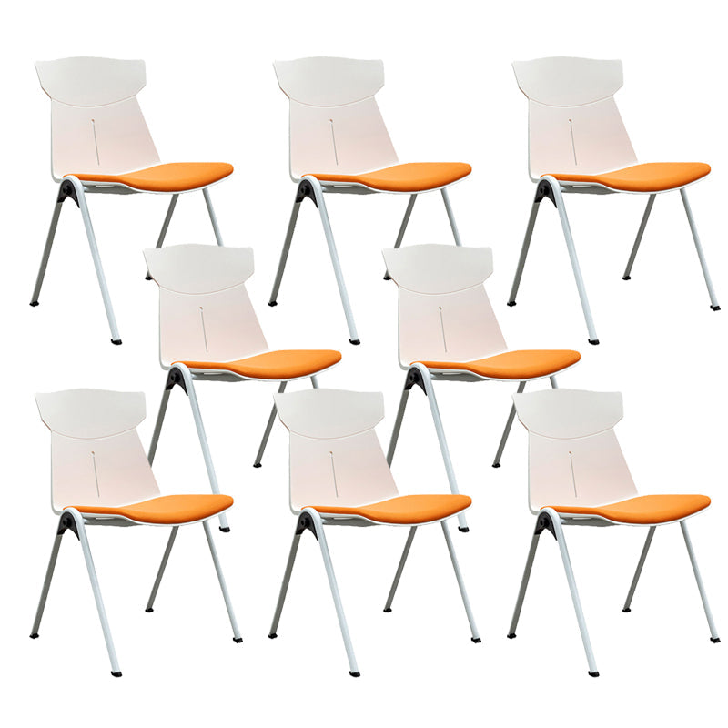 Modern Armless Chair Mid-Back Mesh Desk Chair in Black/Green/Orange/Blue/Red Yellow 8 Piece Set Clearhalo 'furn' 'furn_office_chair' 'Furniture' 'Office Chairs' 'Office Furniture' 'office_chair' 6522581