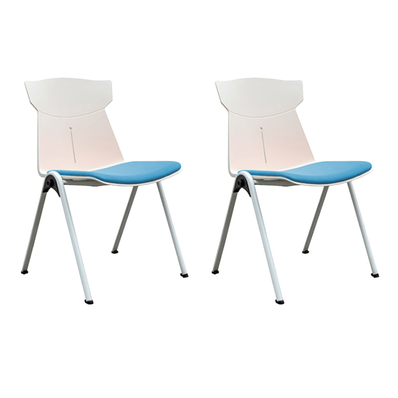 Modern Armless Chair Mid-Back Mesh Desk Chair in Black/Green/Orange/Blue/Red Blue 2 Piece Set Clearhalo 'furn' 'furn_office_chair' 'Furniture' 'Office Chairs' 'Office Furniture' 'office_chair' 6522583