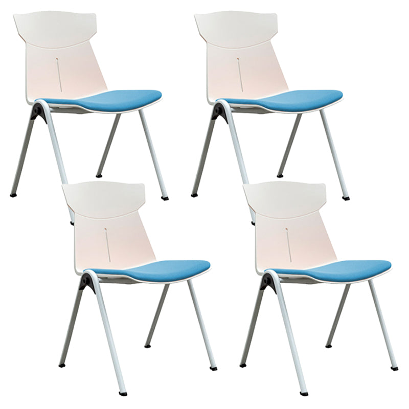 Modern Armless Chair Mid-Back Mesh Desk Chair in Black/Green/Orange/Blue/Red Blue 4 Piece Set Clearhalo 'furn' 'furn_office_chair' 'Furniture' 'Office Chairs' 'Office Furniture' 'office_chair' 6522584