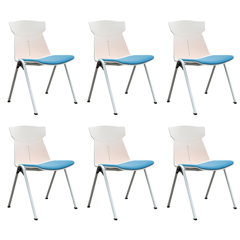 Modern Armless Chair Mid-Back Mesh Desk Chair in Black/Green/Orange/Blue/Red Blue 6 Piece Set Clearhalo 'furn' 'furn_office_chair' 'Furniture' 'Office Chairs' 'Office Furniture' 'office_chair' 6522585