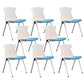 Modern Armless Chair Mid-Back Mesh Desk Chair in Black/Green/Orange/Blue/Red Blue 8 Piece Set Clearhalo 'furn' 'furn_office_chair' 'Furniture' 'Office Chairs' 'Office Furniture' 'office_chair' 6522586