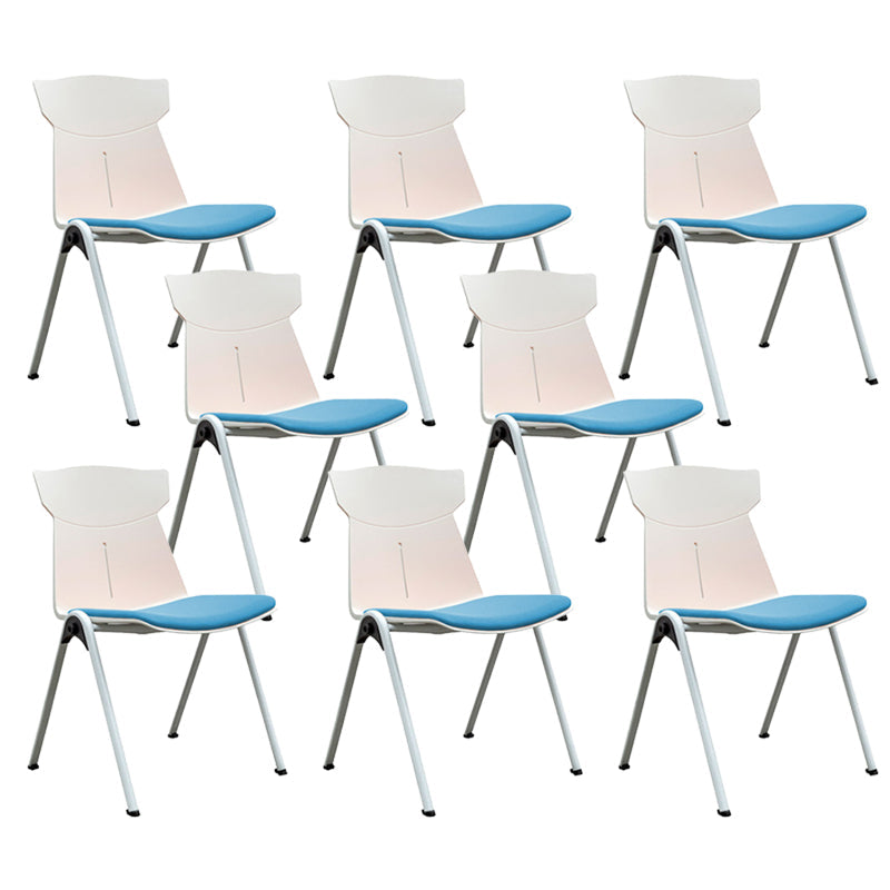 Modern Armless Chair Mid-Back Mesh Desk Chair in Black/Green/Orange/Blue/Red Blue 8 Piece Set Clearhalo 'furn' 'furn_office_chair' 'Furniture' 'Office Chairs' 'Office Furniture' 'office_chair' 6522586