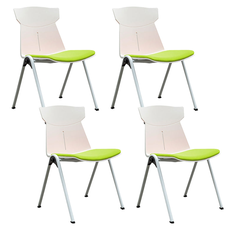 Modern Armless Chair Mid-Back Mesh Desk Chair in Black/Green/Orange/Blue/Red Green 4 Piece Set Clearhalo 'furn' 'furn_office_chair' 'Furniture' 'Office Chairs' 'Office Furniture' 'office_chair' 6522588