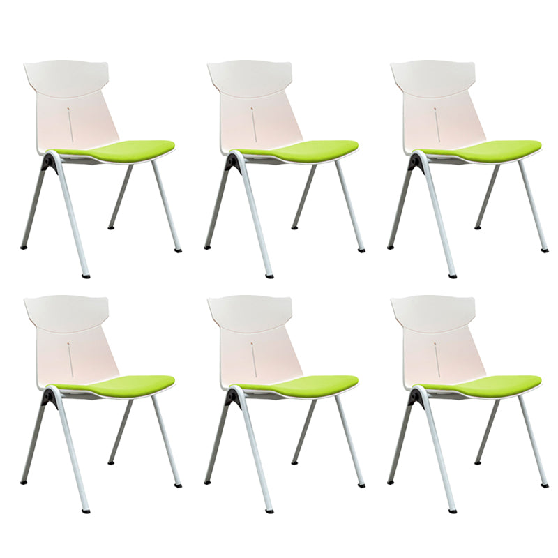 Modern Armless Chair Mid-Back Mesh Desk Chair in Black/Green/Orange/Blue/Red Green 6 Piece Set Clearhalo 'furn' 'furn_office_chair' 'Furniture' 'Office Chairs' 'Office Furniture' 'office_chair' 6522589