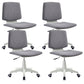 Silla de oficina contemporánea con respaldo medio, silla giratoria para conferencias con ruedas