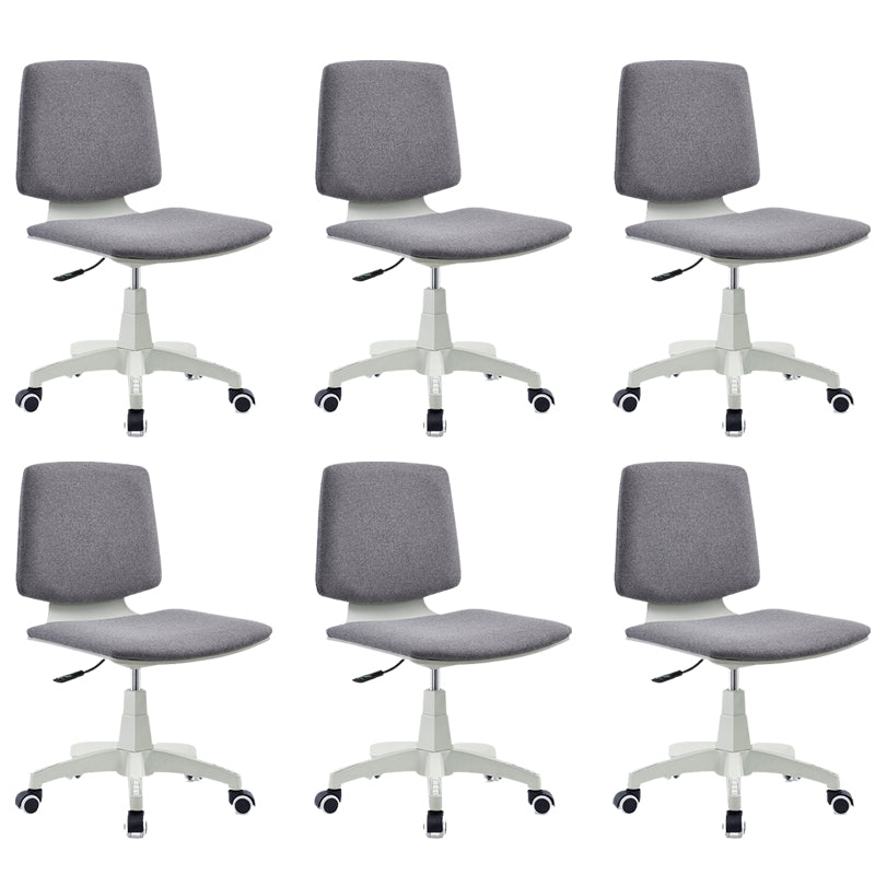 Silla de oficina contemporánea con respaldo medio, silla giratoria para conferencias con ruedas
