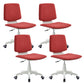 Silla de oficina contemporánea con respaldo medio, silla giratoria para conferencias con ruedas