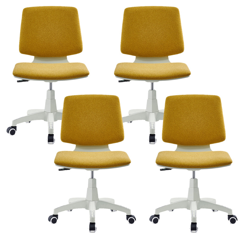Silla de oficina contemporánea con respaldo medio, silla giratoria para conferencias con ruedas