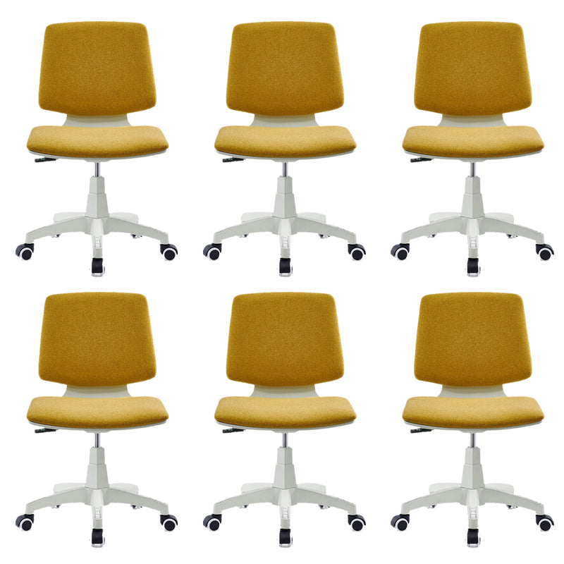 Silla de oficina contemporánea con respaldo medio, silla giratoria para conferencias con ruedas