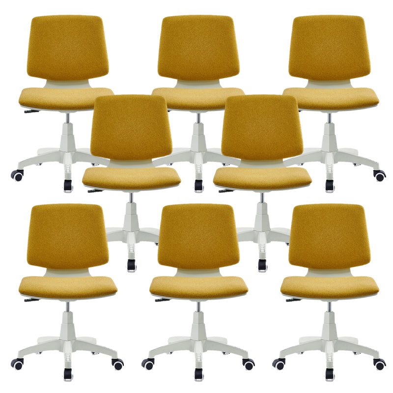 Silla de oficina contemporánea con respaldo medio, silla giratoria para conferencias con ruedas