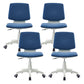 Silla de oficina contemporánea con respaldo medio, silla giratoria para conferencias con ruedas