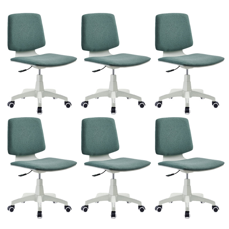 Silla de oficina contemporánea con respaldo medio, silla giratoria para conferencias con ruedas