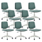 Silla de oficina contemporánea con respaldo medio, silla giratoria para conferencias con ruedas