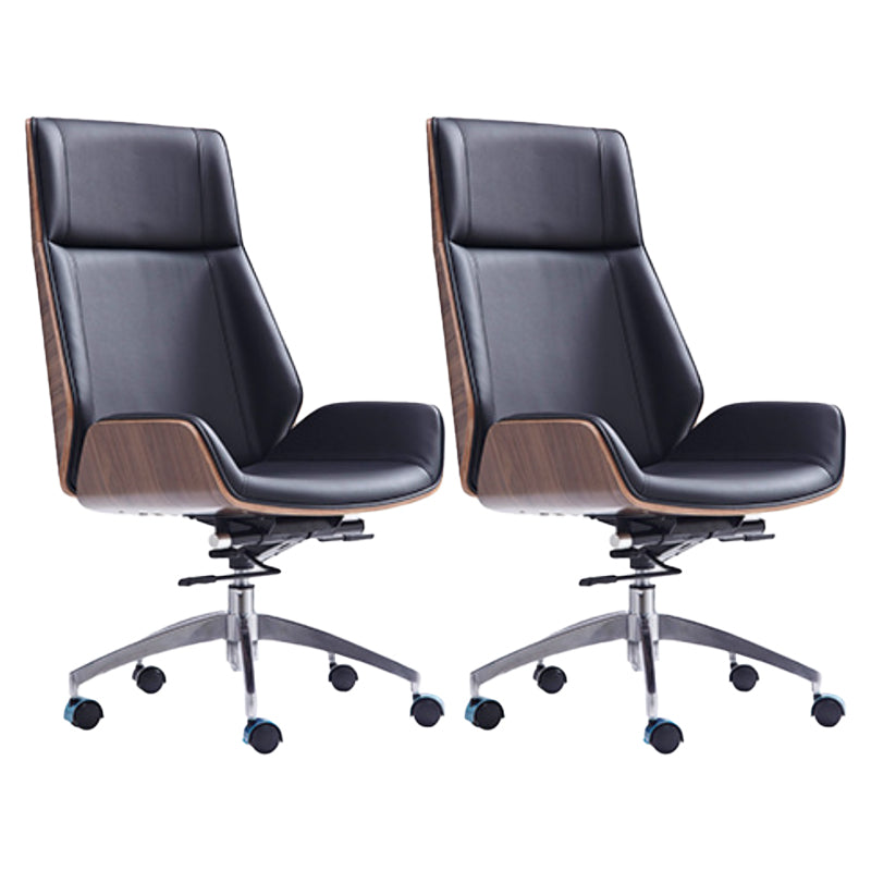 Height-adjustable Managers Chair Modern Executive Chair for Office Black 2 Piece Set Clearhalo 'furn' 'furn_office_chair' 'Furniture' 'Office Chairs' 'Office Furniture' 'office_chair' 6522624