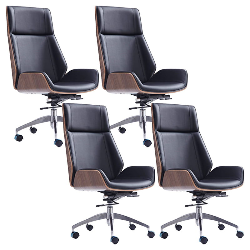 Height-adjustable Managers Chair Modern Executive Chair for Office Black 4 Piece Set Clearhalo 'furn' 'furn_office_chair' 'Furniture' 'Office Chairs' 'Office Furniture' 'office_chair' 6522625