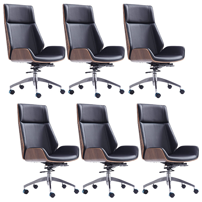 Height-adjustable Managers Chair Modern Executive Chair for Office Black 6 Piece Set Clearhalo 'furn' 'furn_office_chair' 'Furniture' 'Office Chairs' 'Office Furniture' 'office_chair' 6522627