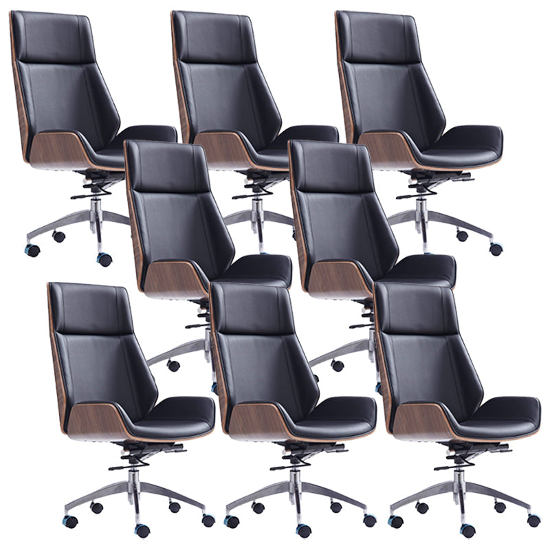 Height-adjustable Managers Chair Modern Executive Chair for Office Black 8 Piece Set Clearhalo 'furn' 'furn_office_chair' 'Furniture' 'Office Chairs' 'Office Furniture' 'office_chair' 6522629