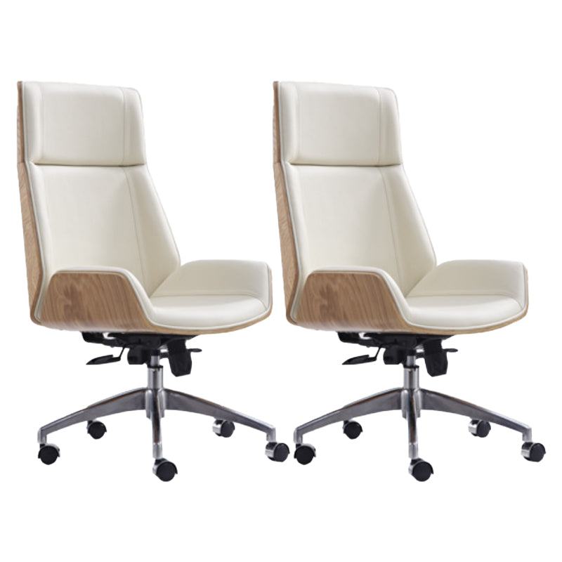 Height-adjustable Managers Chair Modern Executive Chair for Office White 2 Piece Set Clearhalo 'furn' 'furn_office_chair' 'Furniture' 'Office Chairs' 'Office Furniture' 'office_chair' 6522632