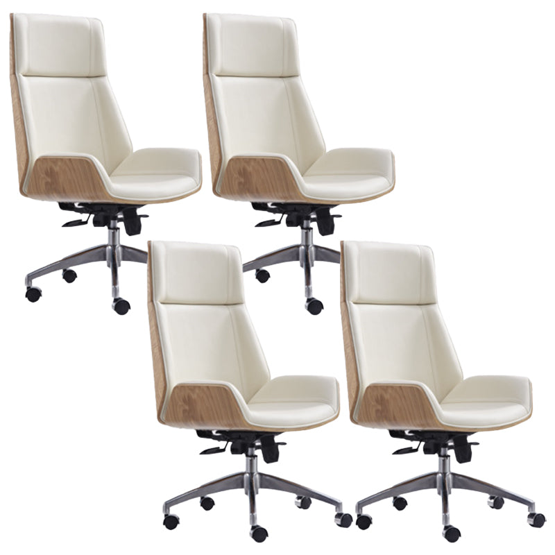 Height-adjustable Managers Chair Modern Executive Chair for Office White 4 Piece Set Clearhalo 'furn' 'furn_office_chair' 'Furniture' 'Office Chairs' 'Office Furniture' 'office_chair' 6522634