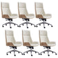Height-adjustable Managers Chair Modern Executive Chair for Office White 6 Piece Set Clearhalo 'furn' 'furn_office_chair' 'Furniture' 'Office Chairs' 'Office Furniture' 'office_chair' 6522637