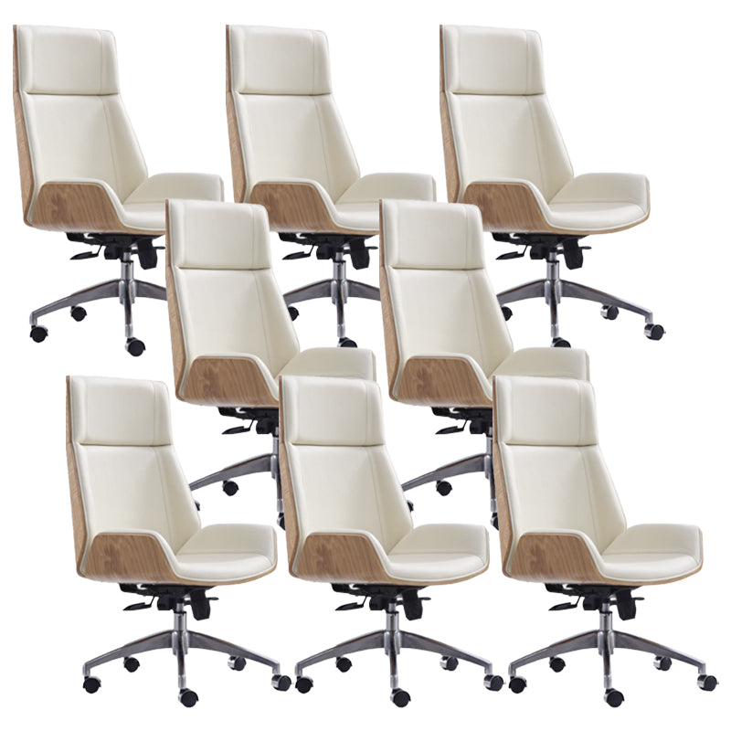 Height-adjustable Managers Chair Modern Executive Chair for Office White 8 Piece Set Clearhalo 'furn' 'furn_office_chair' 'Furniture' 'Office Chairs' 'Office Furniture' 'office_chair' 6522638