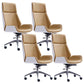 Height-adjustable Managers Chair Modern Executive Chair for Office Khaki 4 Piece Set Clearhalo 'furn' 'furn_office_chair' 'Furniture' 'Office Chairs' 'Office Furniture' 'office_chair' 6522641