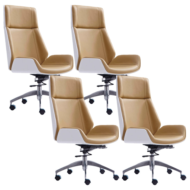 Height-adjustable Managers Chair Modern Executive Chair for Office Khaki 4 Piece Set Clearhalo 'furn' 'furn_office_chair' 'Furniture' 'Office Chairs' 'Office Furniture' 'office_chair' 6522641