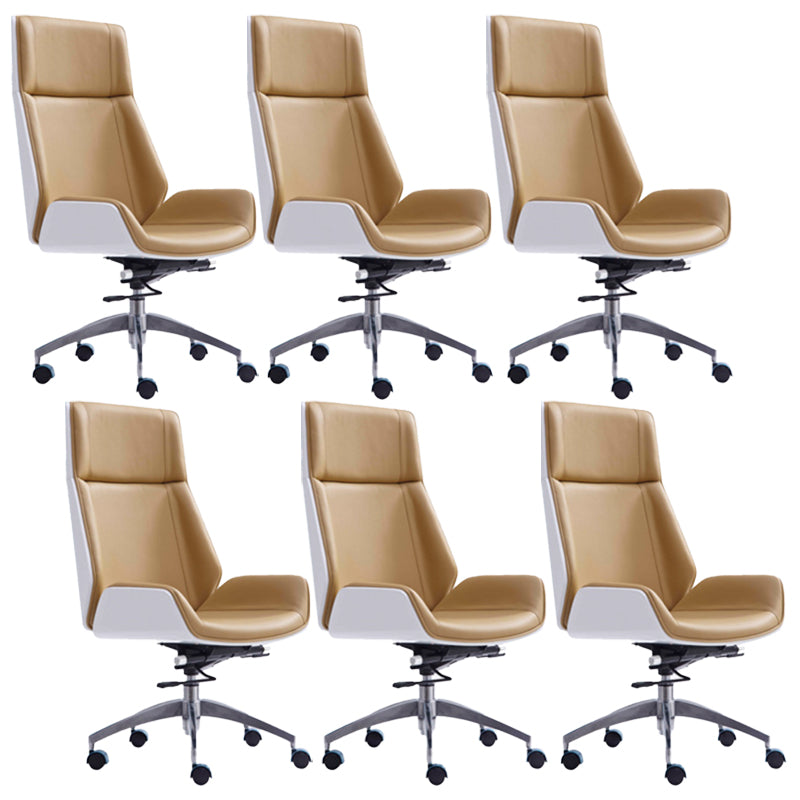 Height-adjustable Managers Chair Modern Executive Chair for Office Khaki 6 Piece Set Clearhalo 'furn' 'furn_office_chair' 'Furniture' 'Office Chairs' 'Office Furniture' 'office_chair' 6522642