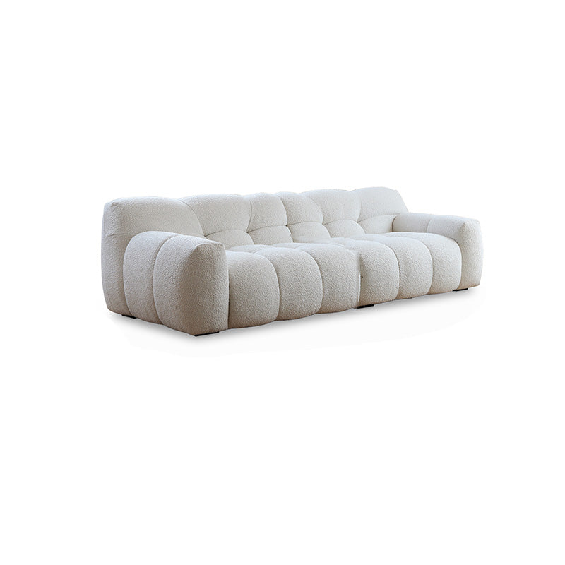 Biscuit Back Seating Square Arm Sofa in White for Living Room 111"L x 41"W x 28"H Clearhalo 'furn' 'furn_sofas' 'Furniture' 'Living Room Furniture' 'Sofa' 'sofas' 6522722
