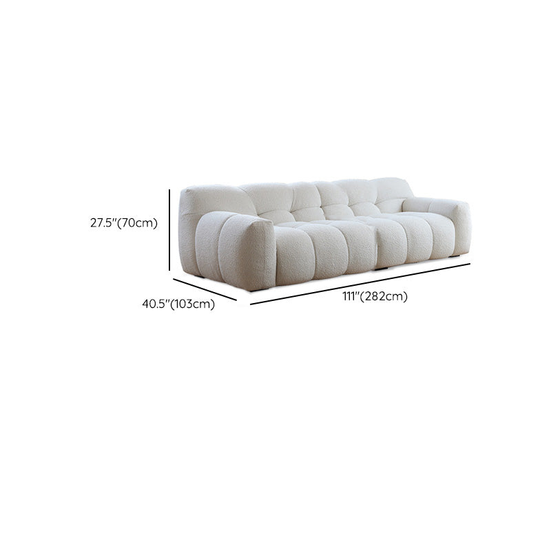 Biscuit Back Seating Square Arm Sofa in White for Living Room Clearhalo 'furn' 'furn_sofas' 'Furniture' 'Living Room Furniture' 'Sofa' 'sofas' 6522730