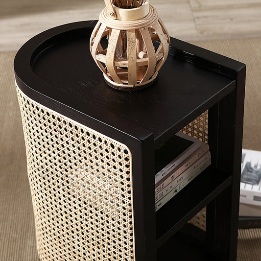 Tavolo laterale largo 15 "4 gambe tavolino accento in legno massiccio