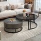 Modern Glass Coffee Cocktail Table Round Nesting Coffee Table Set Black Clearhalo 'Coffee & Accent Tables' 'Coffee Tables' 'coffee_tables' 'furn' 'furn_coffee_tables' 'Furniture' 'Living Room Furniture' 6522887