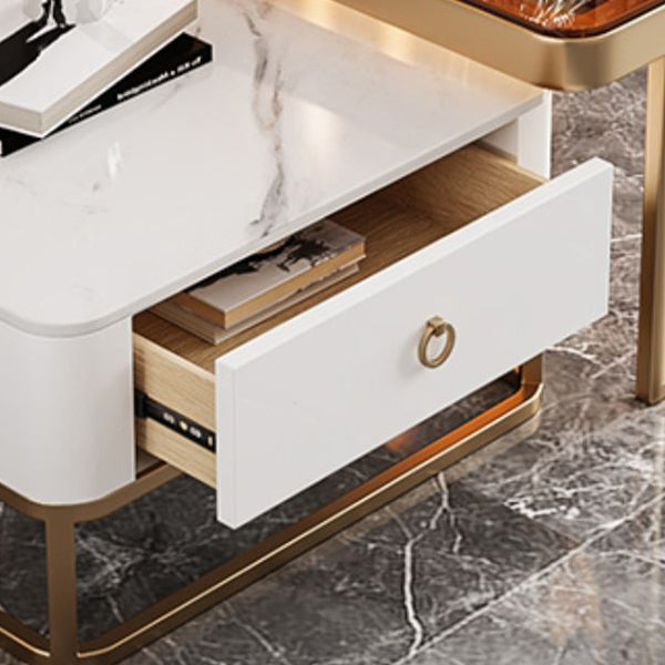 Slate Square End Table Frame Modern Coffee Table with Drawer Clearhalo 'Coffee & Accent Tables' 'Coffee Tables' 'coffee_tables' 'furn' 'furn_coffee_tables' 'Furniture' 'Living Room Furniture' 6522912