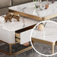 Slate Square End Table Frame Modern Coffee Table with Drawer Clearhalo 'Coffee & Accent Tables' 'Coffee Tables' 'coffee_tables' 'furn' 'furn_coffee_tables' 'Furniture' 'Living Room Furniture' 6522913