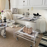 Moderne Acryl -obere rechteckige Doppelstufe Akzent -Seiten Tabelle