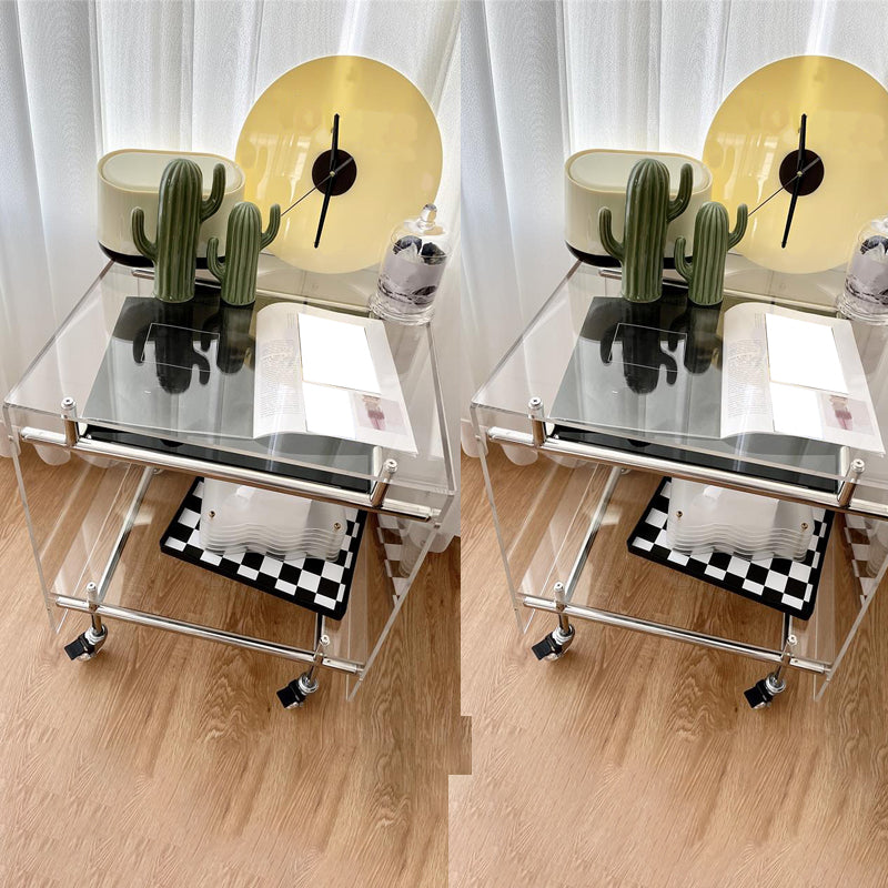 Moderne Acryl -obere rechteckige Doppelstufe Akzent -Seiten Tabelle