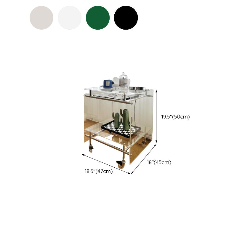 Moderne Acryl -obere rechteckige Doppelstufe Akzent -Seiten Tabelle